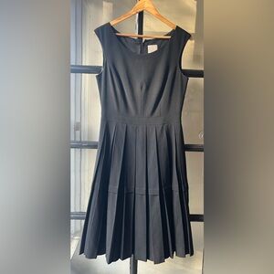 Lovely Black Pleated Wool Dress